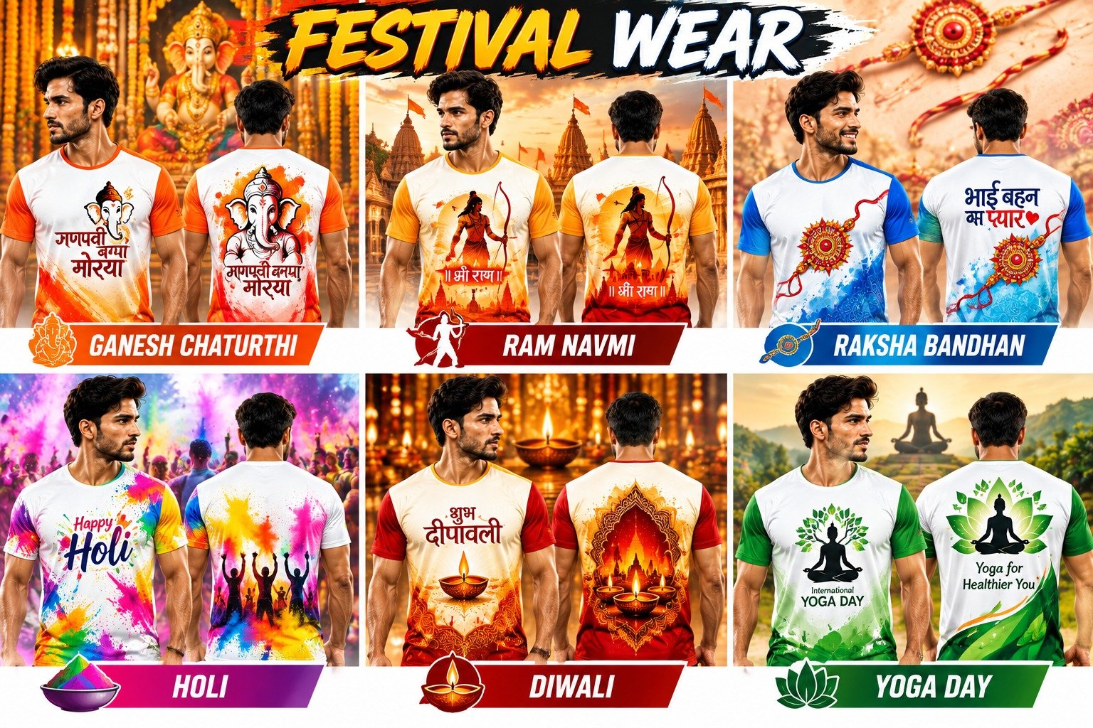 Festival T-shirts for Indian celebrations and events